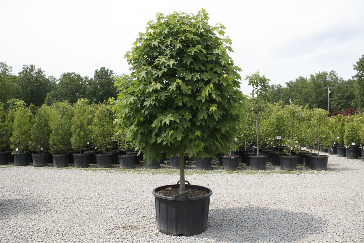 Commemoration Sugar Maple tree nursery stock photo