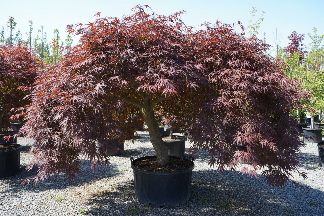 Bloodgood Japanese Maple nursery stock photo