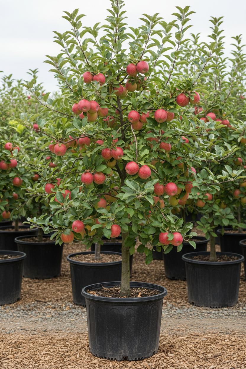 Gala Semi-Dwarf Apple Tree in nursery container