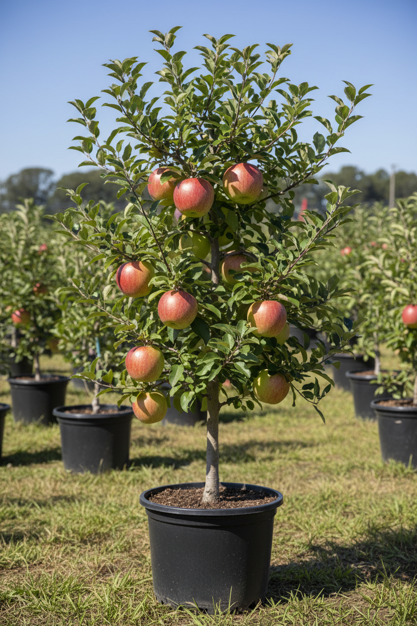 Fuji Semi-Dwarf Apple Tree in nursery container