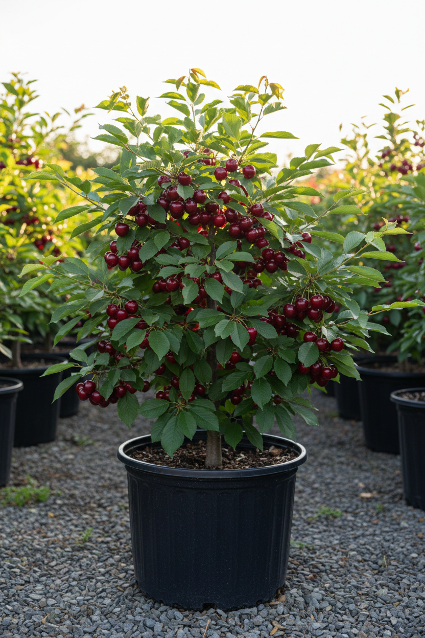 Northstar Sour Cherry tree in nursery container