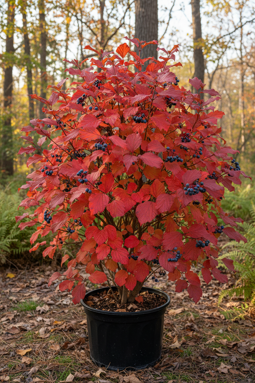 Autumn Jazz Viburnum Ralph Senior 4-5 feet tall with glossy foliage and fall color
