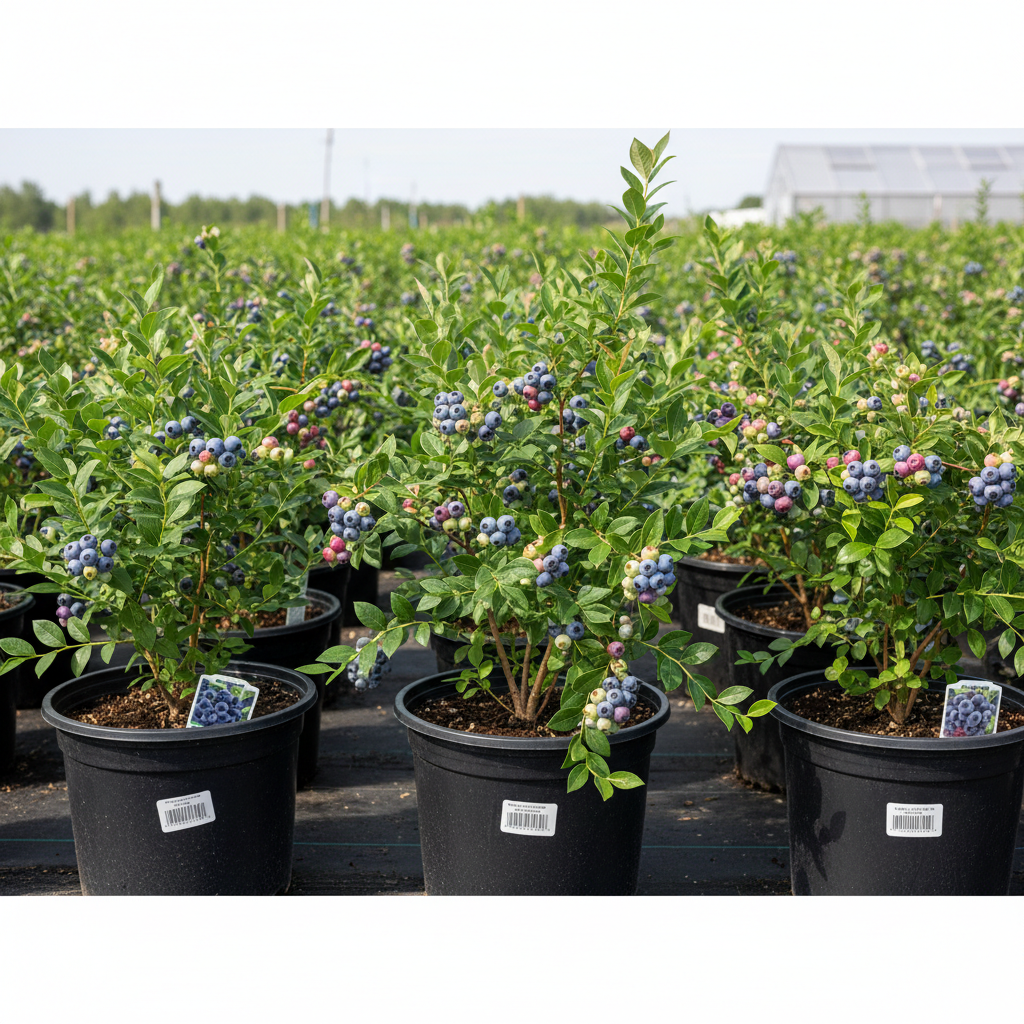 Blueberry bush bundle in nursery containers